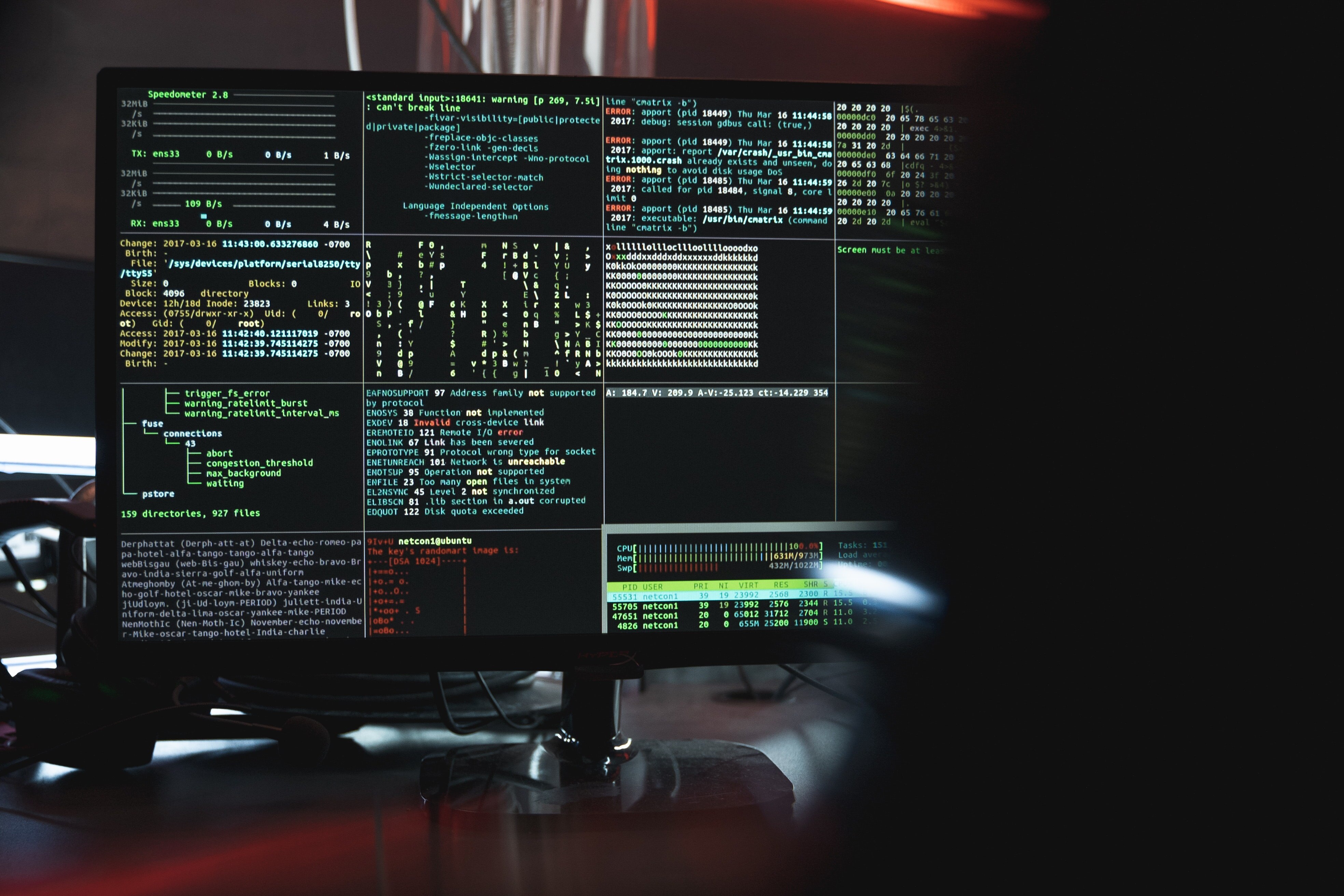 View of a system being hacked