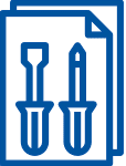 Icon of a document with a spanner and screwdriver