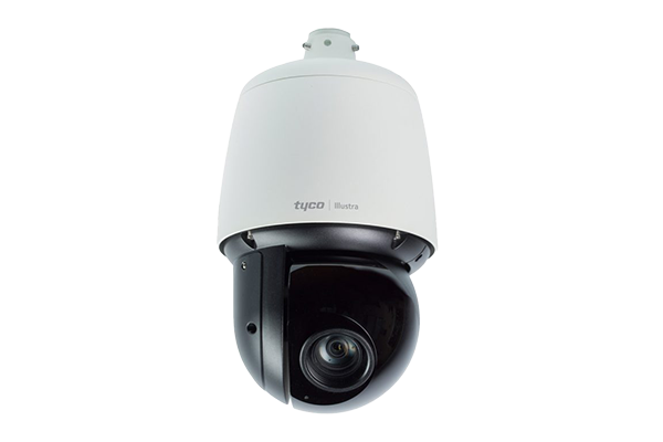 A Tyco pan tilt zoom video surveillance camera