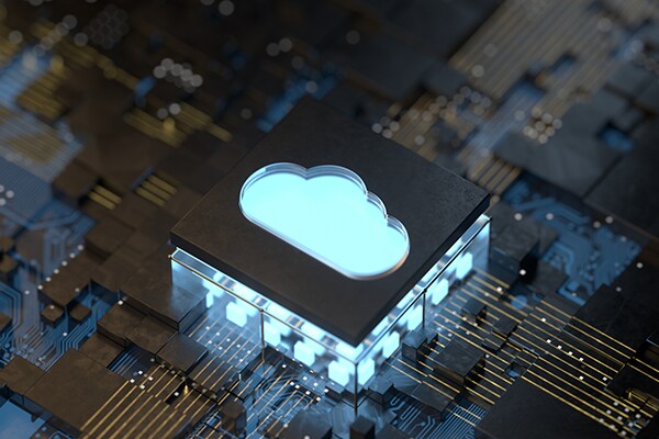 A cloud icon on a control board