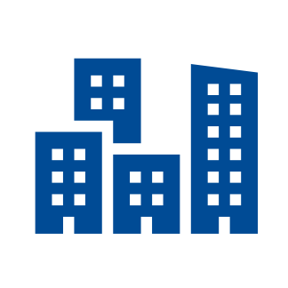 Icon of four tall buildings